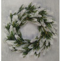 Вінок литий зелений з білими кінчиками d-40 см